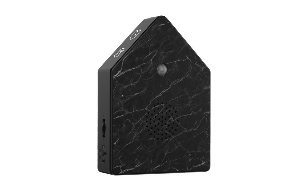 Vogelhuisje met geluid Black Marble