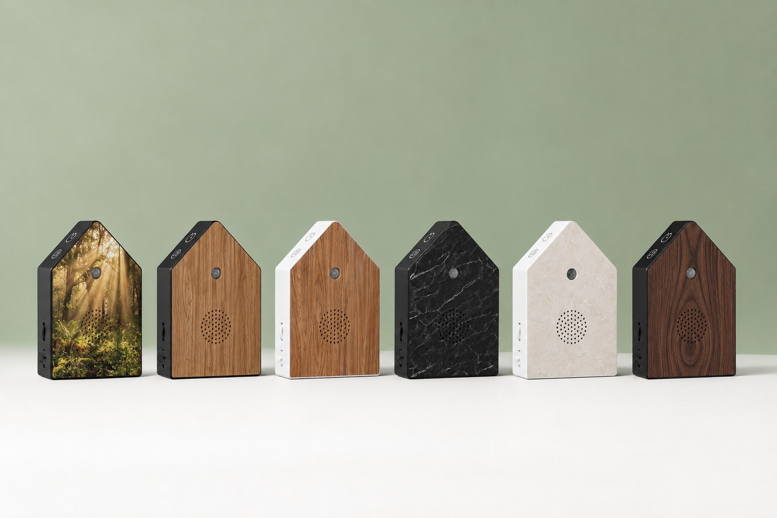 Vogelhuisje met geluid in zes kleuren